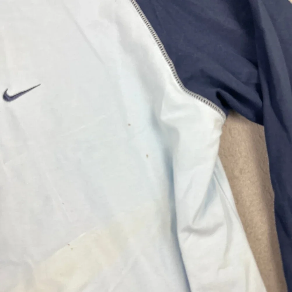 Vintage Nike Shirt Men 2XL Bllue Solid Swoosh Crew Pullover Deadstock Y2K 2005